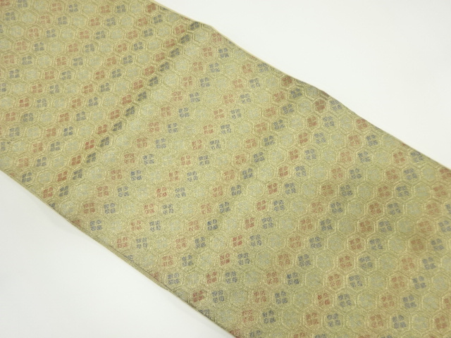 JAPANESE KIMONO / ANTIQUE FUKURO OBI / SILK / WOVEN KIKKO & FLOWERS